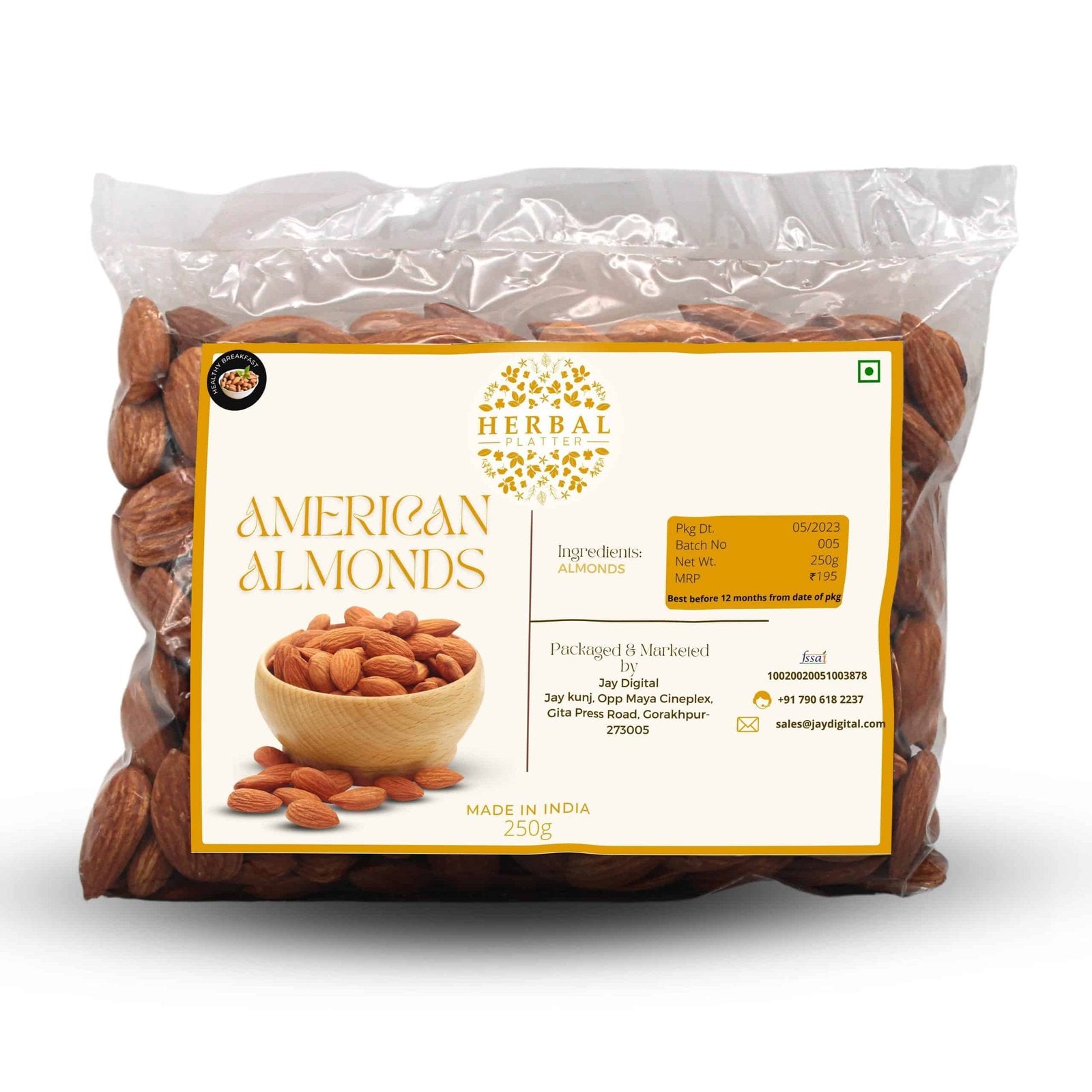 American Almonds | Crunchy and Nutrient-rich Badam | Exquisite Taste and Authentic Quality | 500g