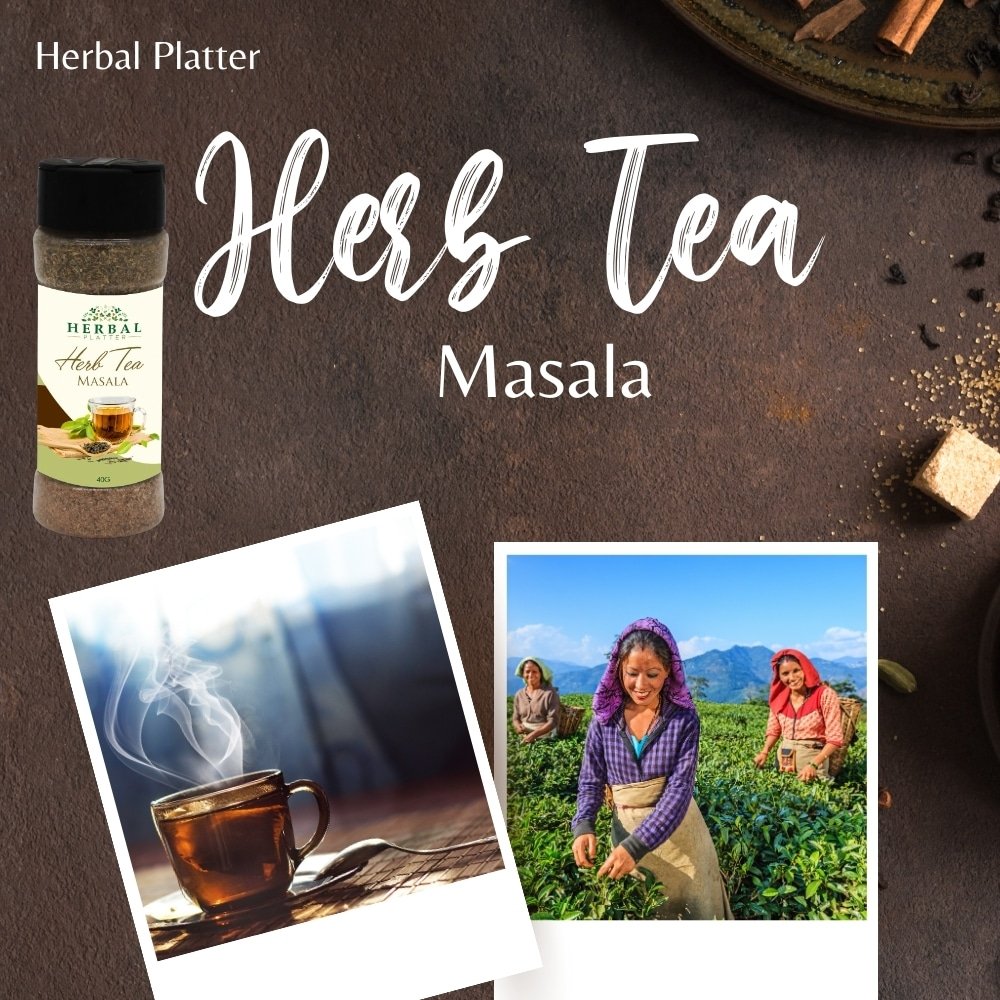 Herb Tea Masala Elevate Your Tea Experience Naturally with Dry Ginger, Mint, Lemongrass, and Cardamom