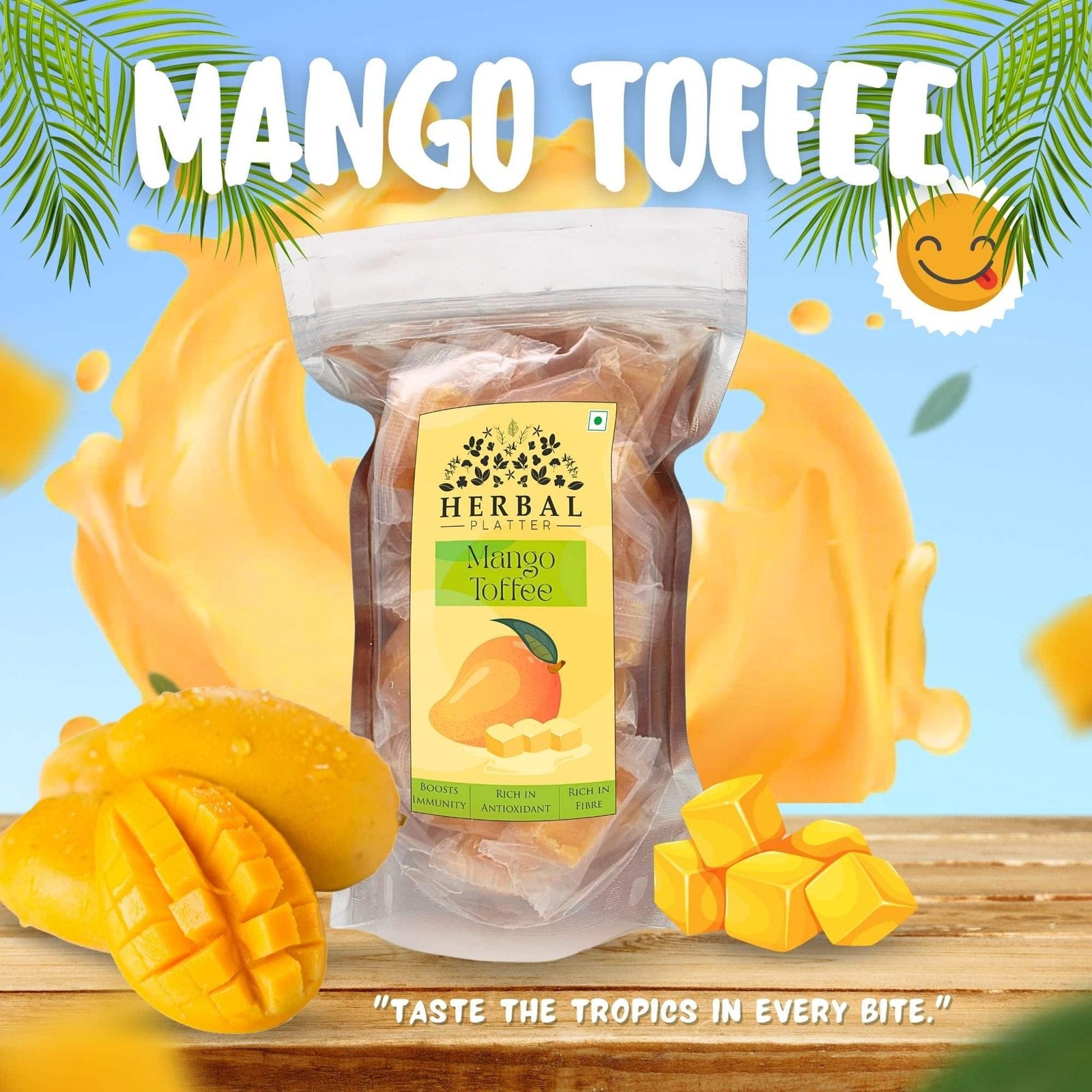 Mango Toffee Slice | Aam Papad| Fruit Candy| 250g Stand-up Zipper Pouch