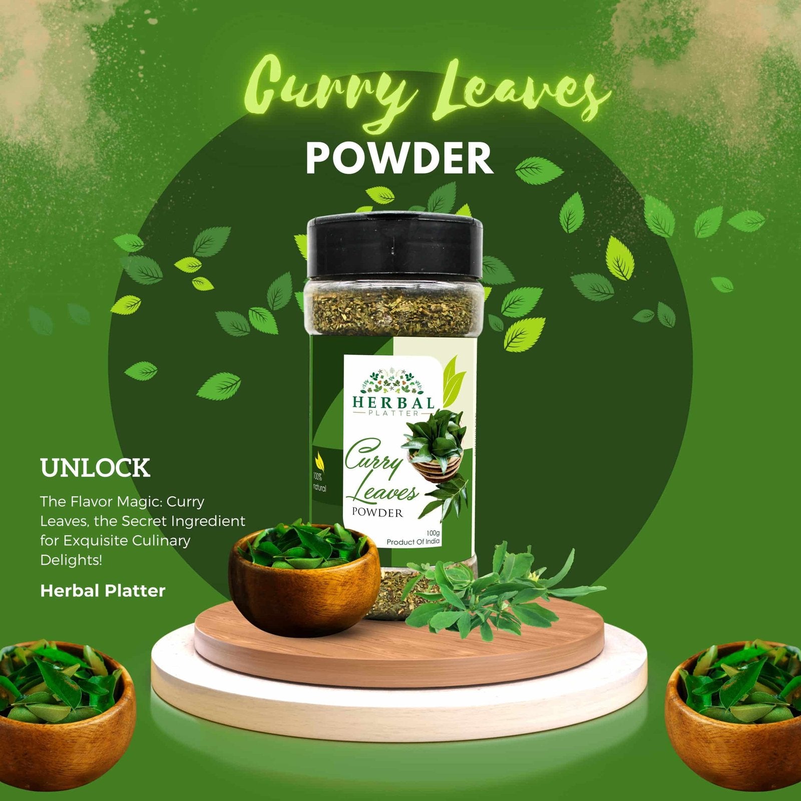 Curry Leaves | Dried Leaves | Citrusy, Slightly & Nutty flavor | 100g