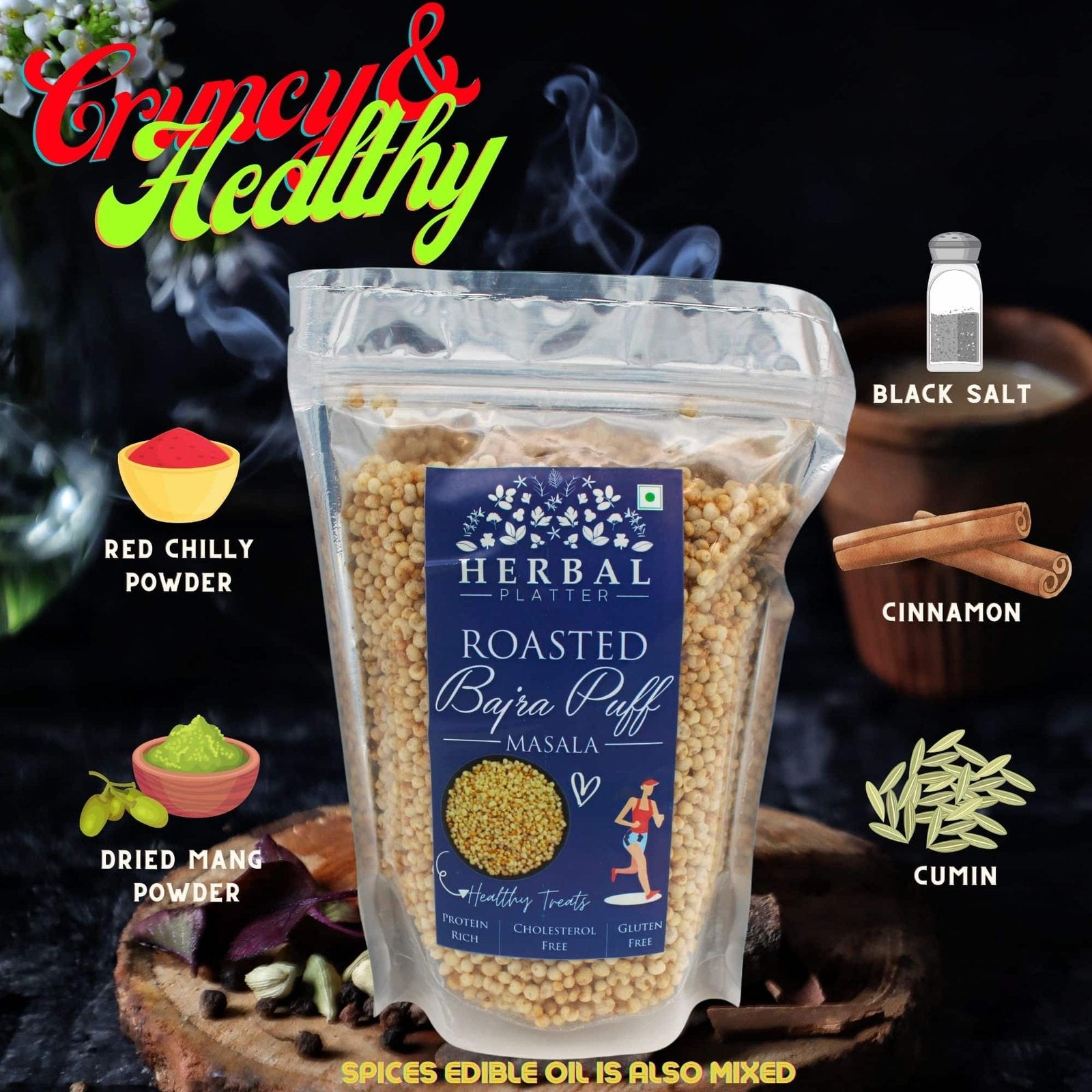 Roasted Bajra Puff - Healthy Low Calorie Snack