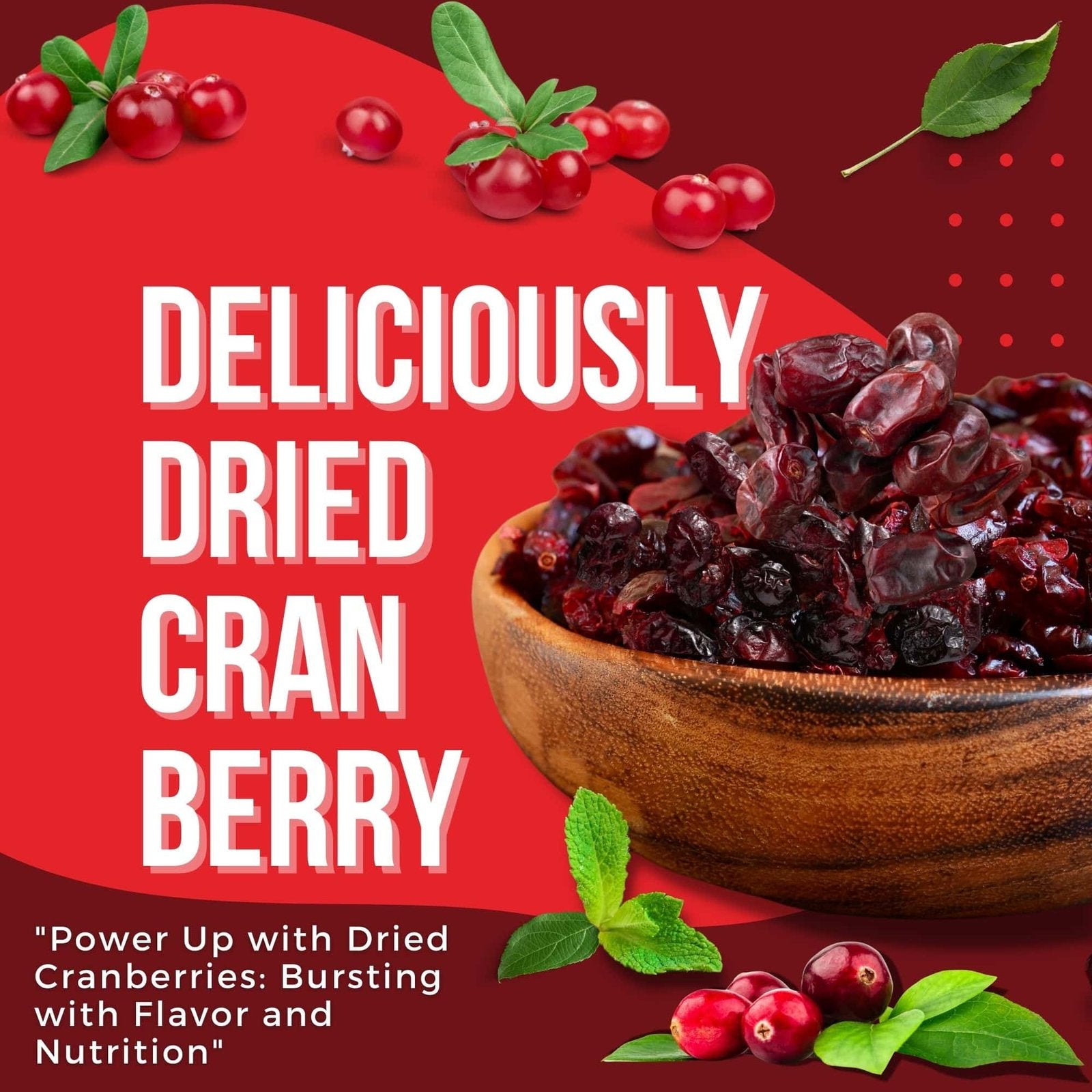 Dehydrated Cranberry| Dried Cranberries | Unsweetened | Sugar Free| 250g Stand-up Pouch