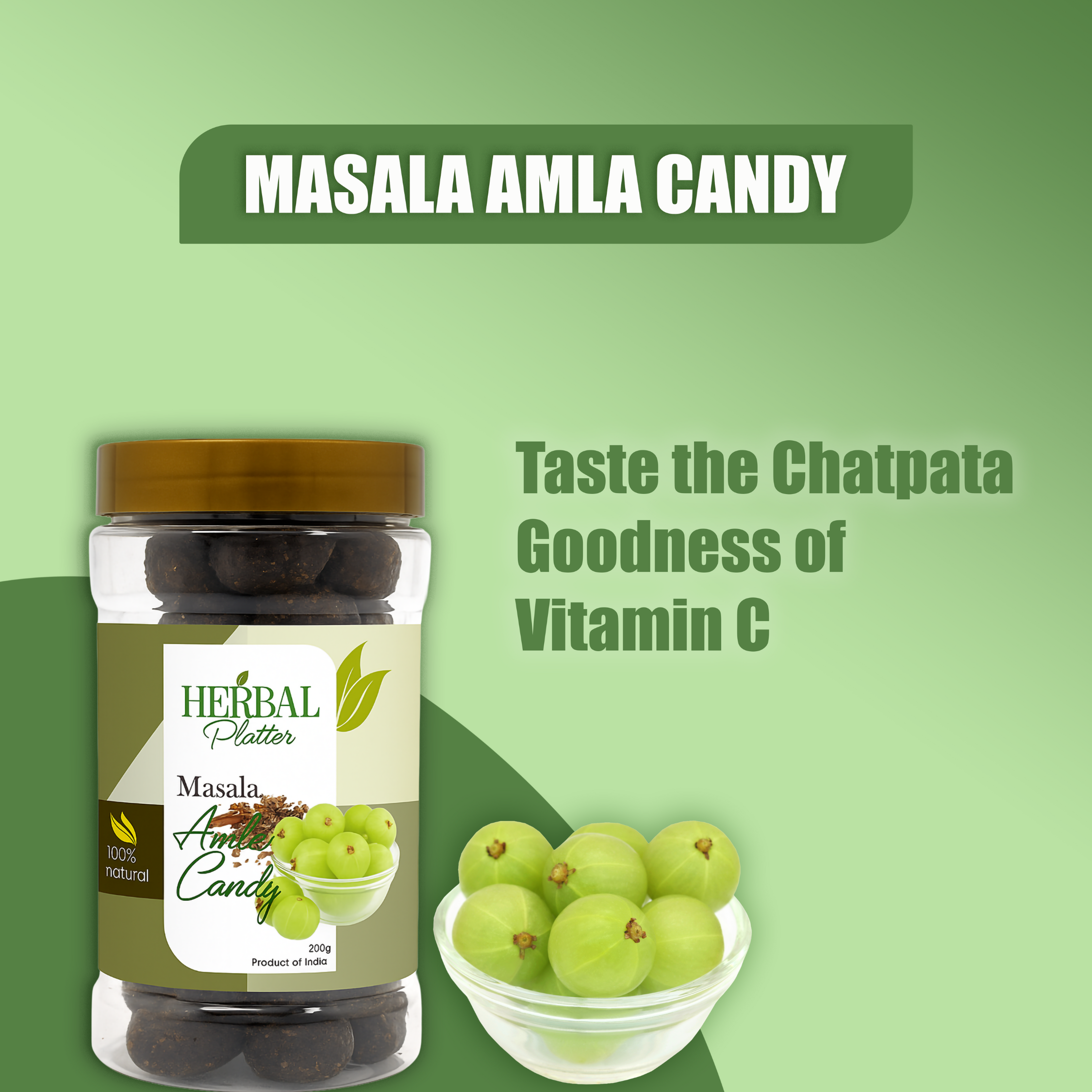 Masala Amla Candy | Chatpata, Healthy & Natural | Rich in Vitamin C | Digestive & Immunity Booster| 200g