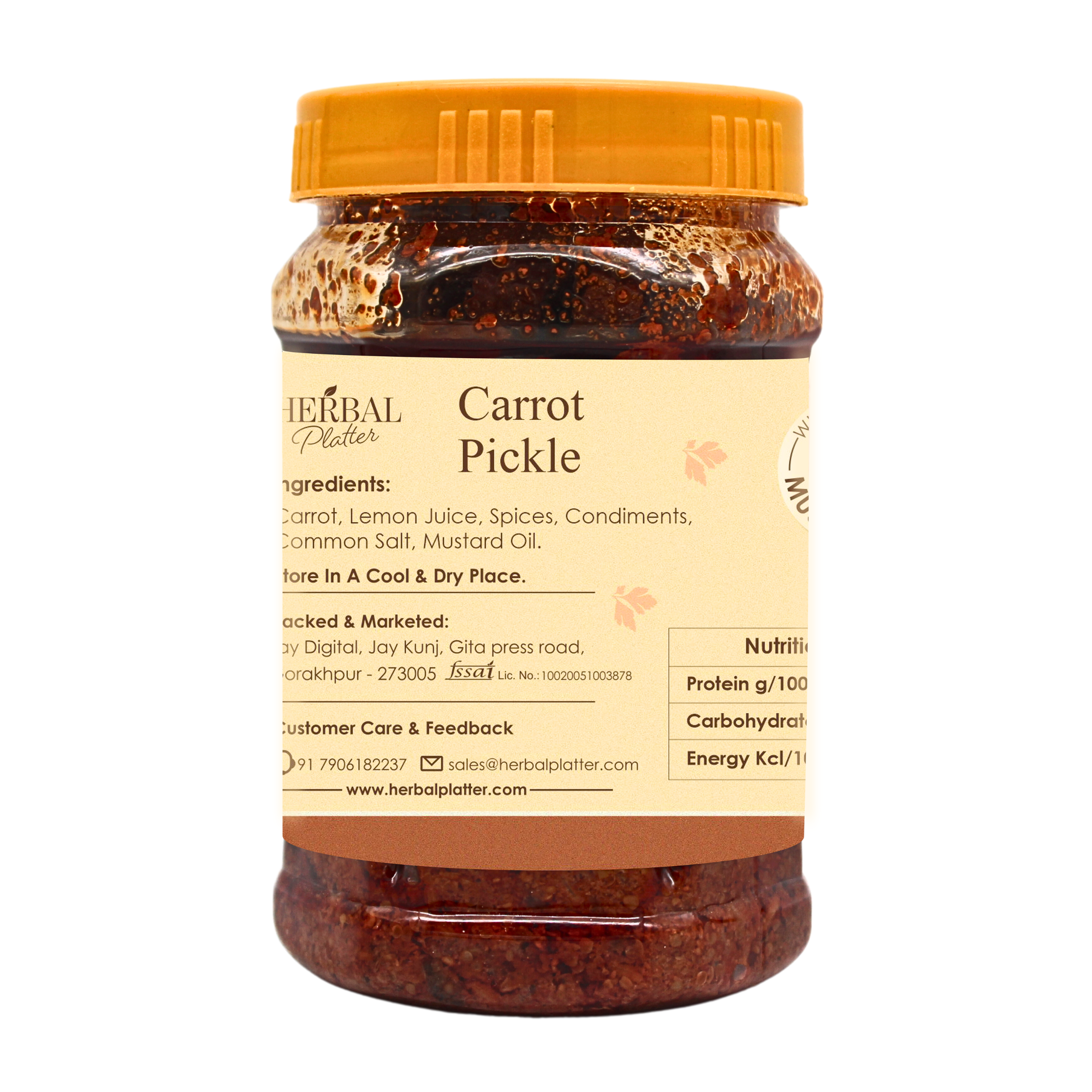 Rajasthani Carrot Pickle | No Added Chemical No Preservative| Preserved in A grade Mustard Oil| 500g Jar