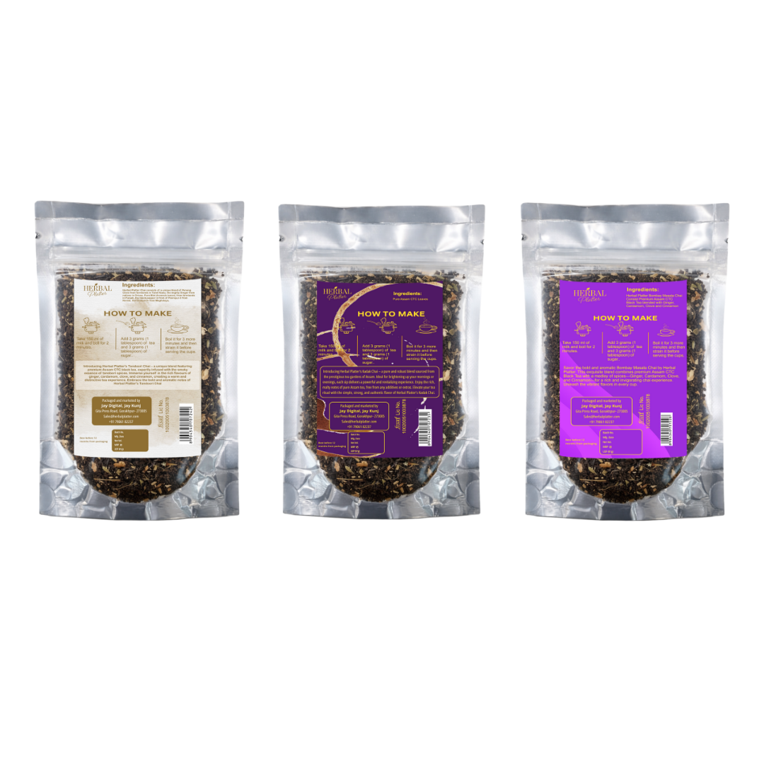 Combo Pack Tea โ Tandoori Chai | Bombay Masala Chai | Kadak Chai | (3 x 30g)
