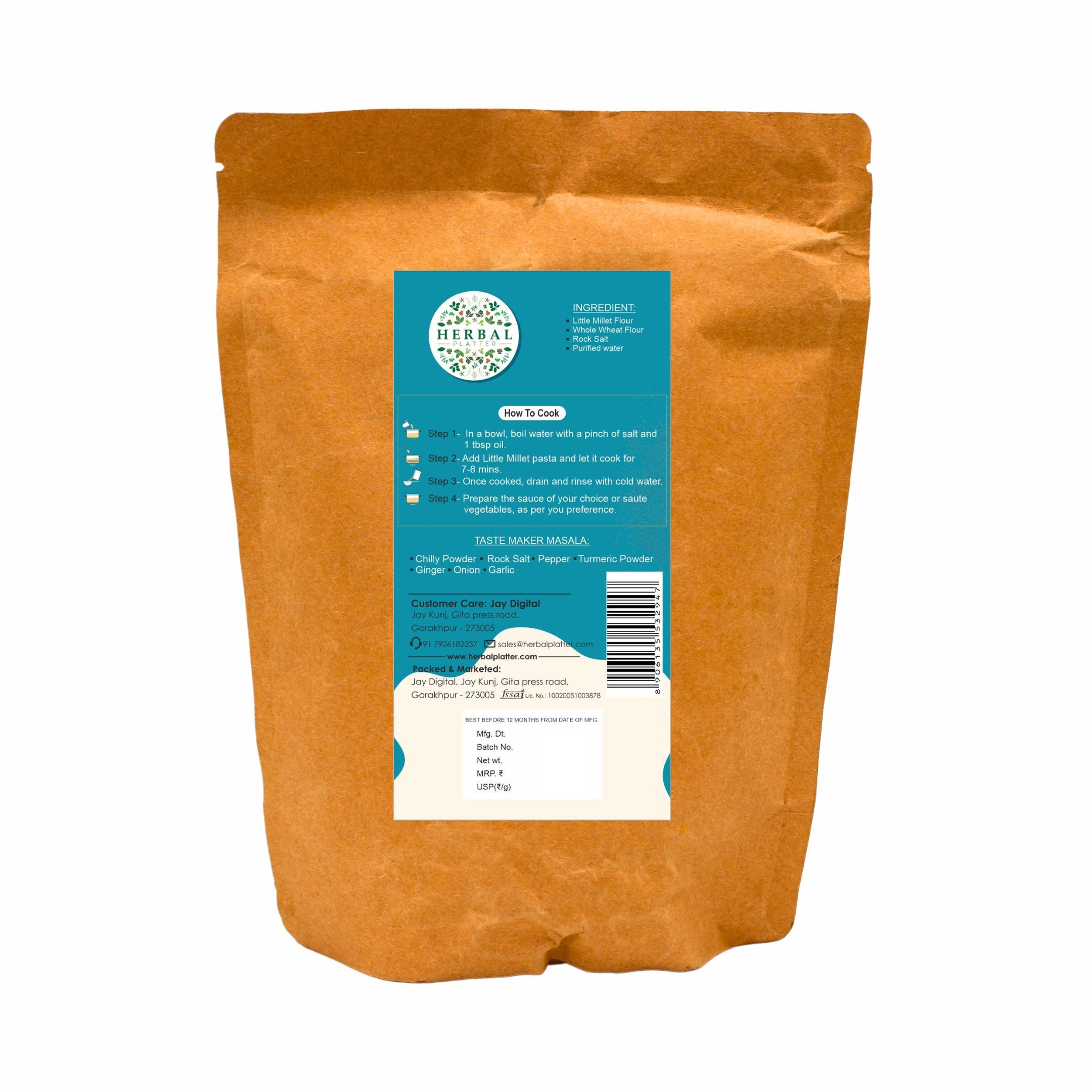 Little Millet Pasta | Healthy Pasta, No Maida, No MSG Not Fried | 200g