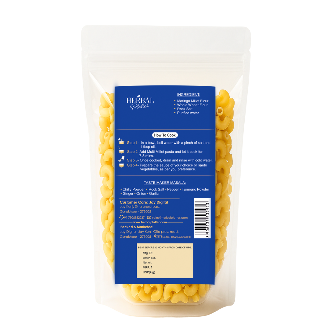 Moringa Millet Pasta | Healthy Pasta, No Maida, No MSG Not Fried | 180g