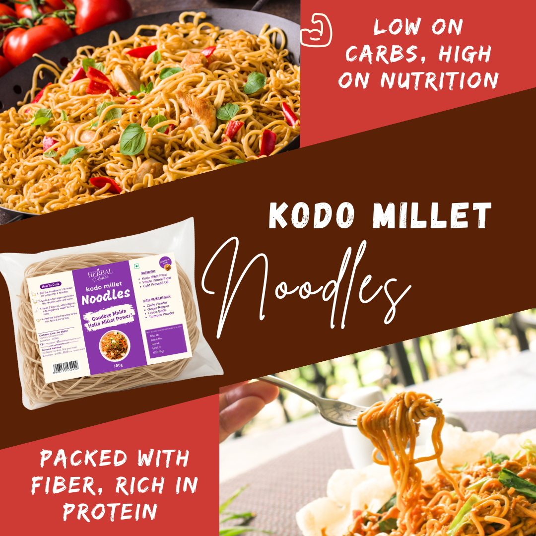 Kodo Millet Noodles | Healthy Noodles, No Maida, No MSG Not Fried | 190g