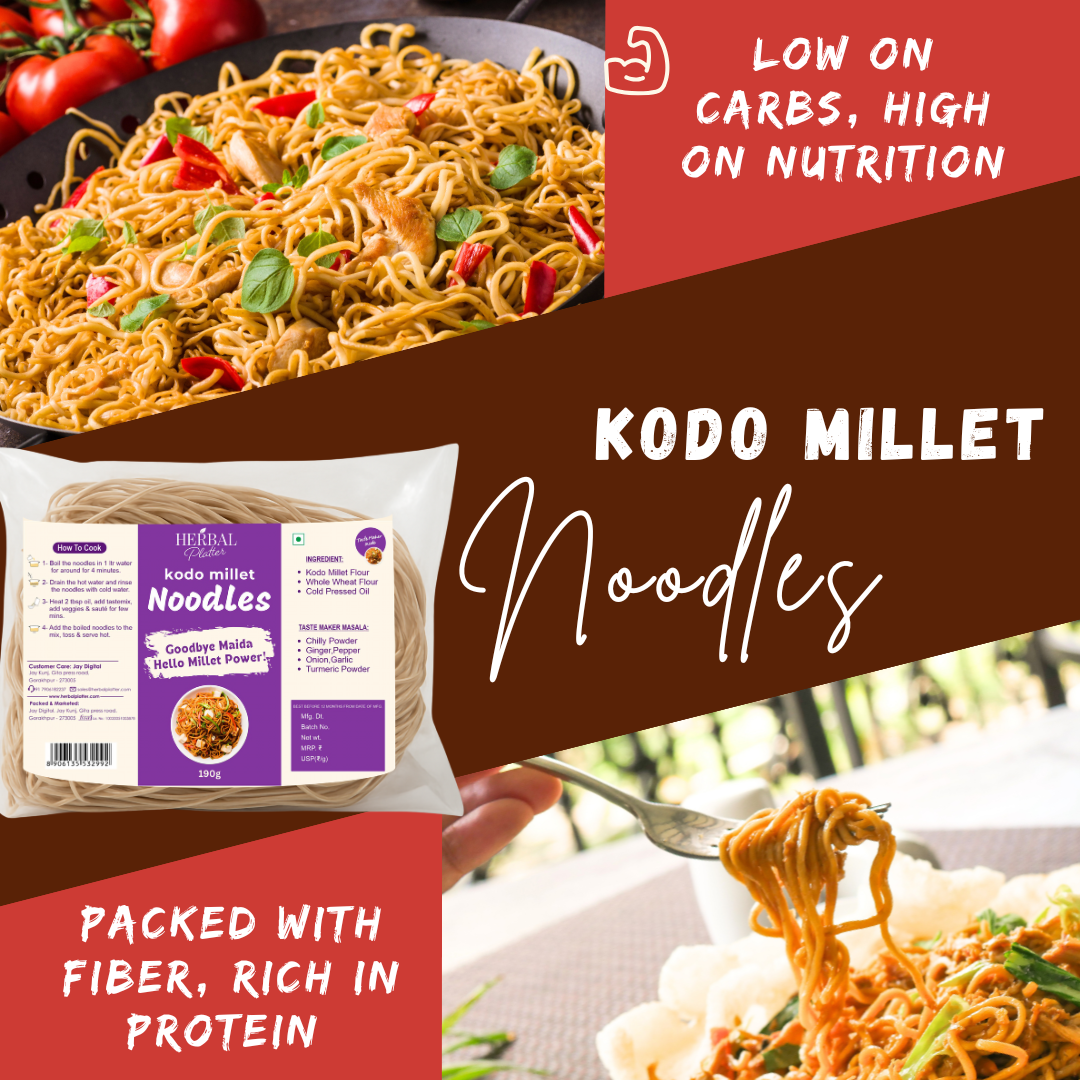 Kodo Millet Noodles | Healthy Noodles, No Maida, No MSG Not Fried | 190g
