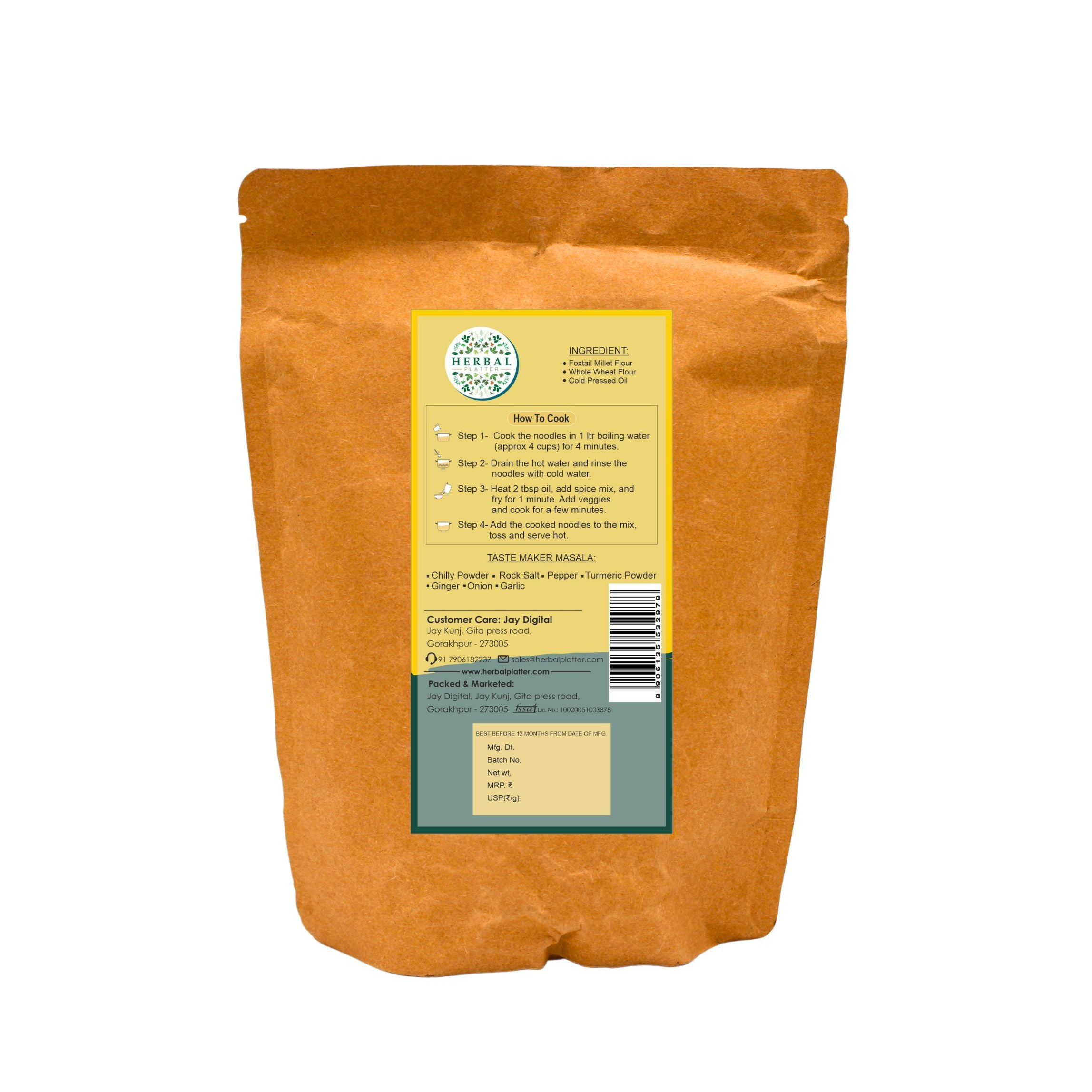 Foxtail Millet Noodles | Healthy Noodles, No Maida, No MSG Not Fried | 230g