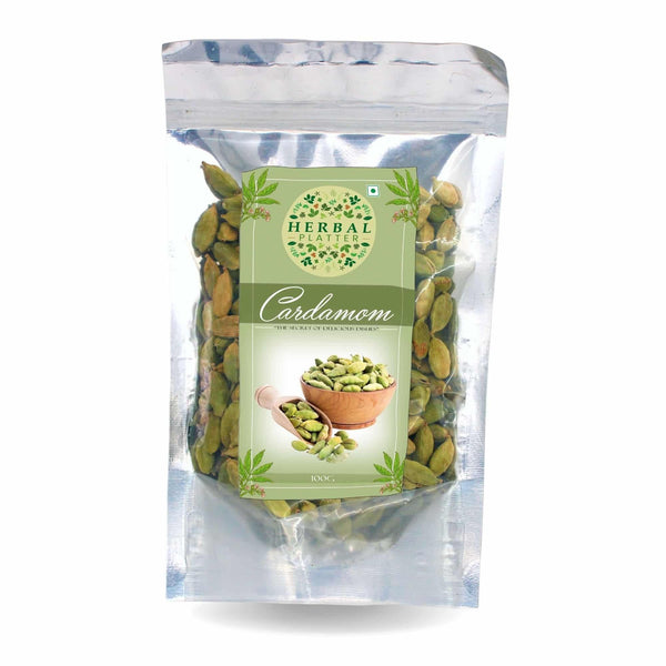 Cardamom 8.5+ Size| Premium Elaichi| Naturally Green | Large Pods| 100g Stand-up Zipper Pouch