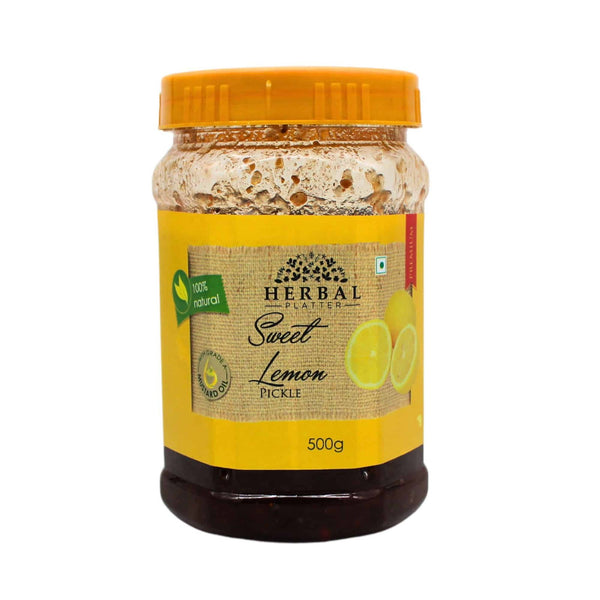 Rajasthani Lemon Pickle Sweet and Sour| Made in Traditional Manner| No Added Chemical No Preservative | 500g Jar