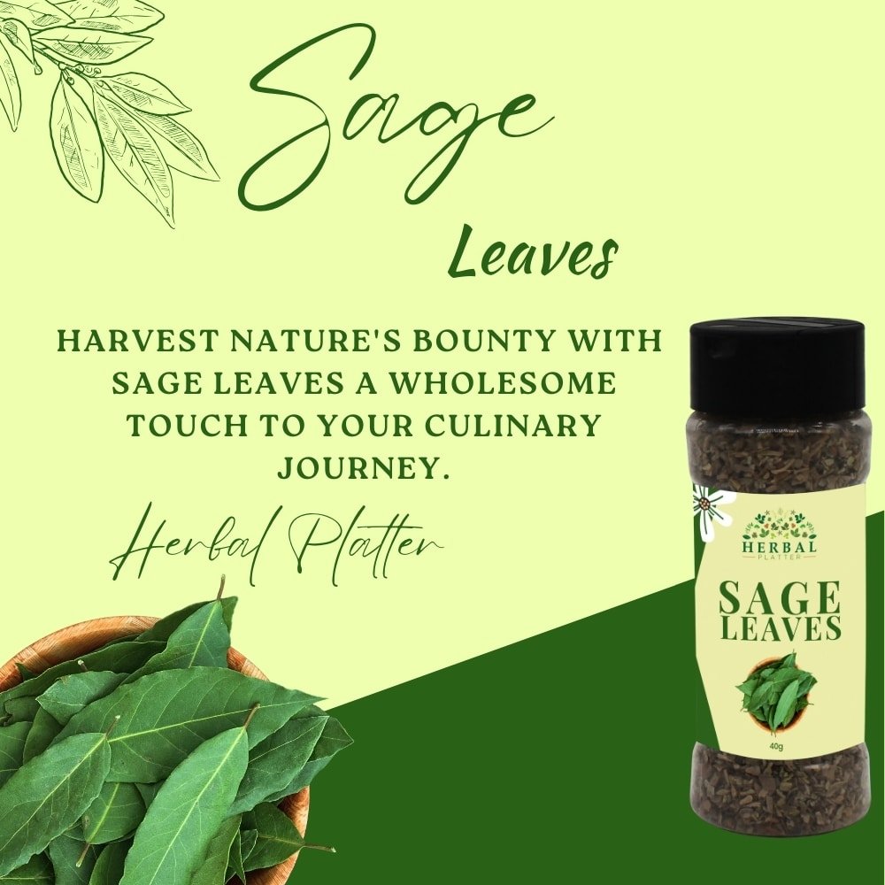 Sage Leaves 40g | Nature Secret for Wellness and Flavor Sage Herb Leaf Spice | Skin |Glow Herbal Iced Tea| Sage| smudging | Potpourri, 100% Natural