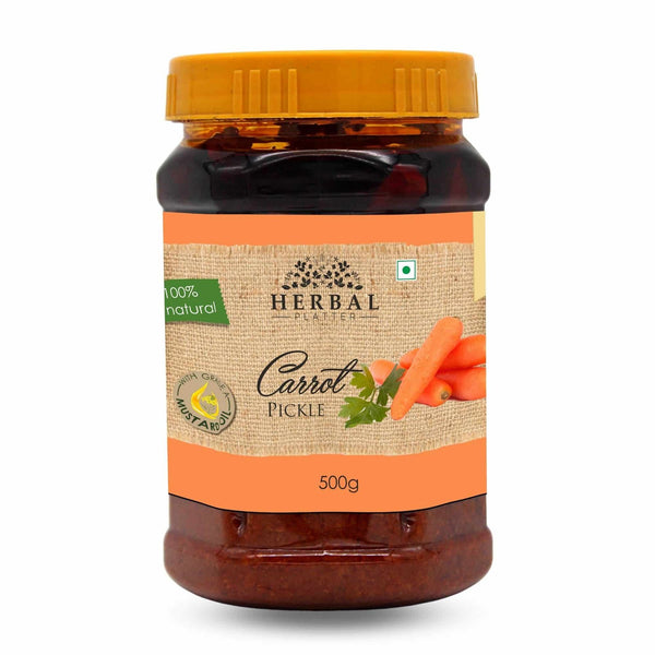 Rajasthani Carrot Pickle | Gajar Ka Achar| No Added Chemical No Preservative| Preserved in A grade Mustard Oil| 500g Jar