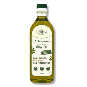 Bottle of Herbal Platter Arbequina Extra Virgin Olive Oil on a white background