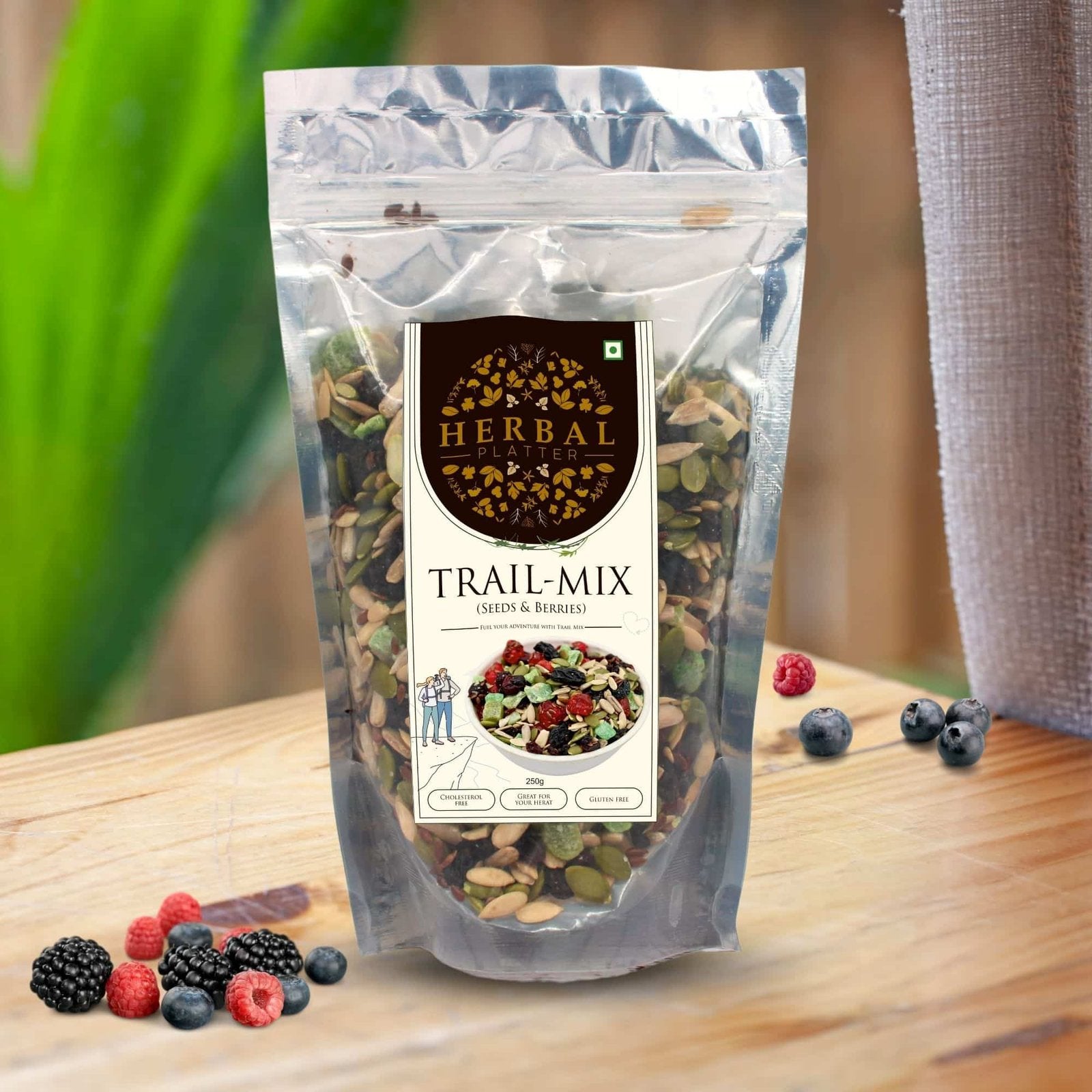 Trail Mix Roasted Seeds & Berries | Healthy Snacks | 250g Zipper