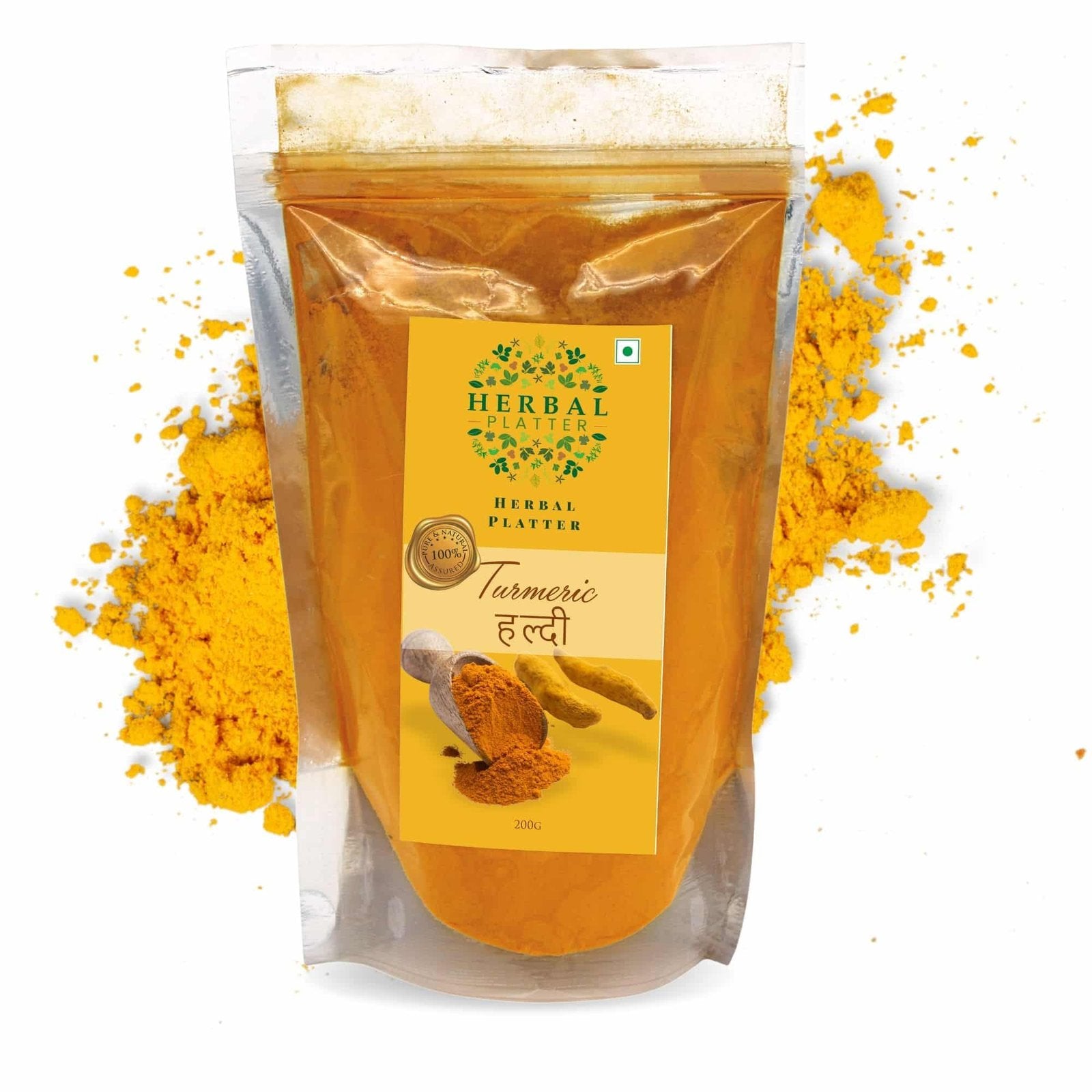 Premium Turmeric Powder | Pure Haldi Powder | 200g Stand-up Pouch