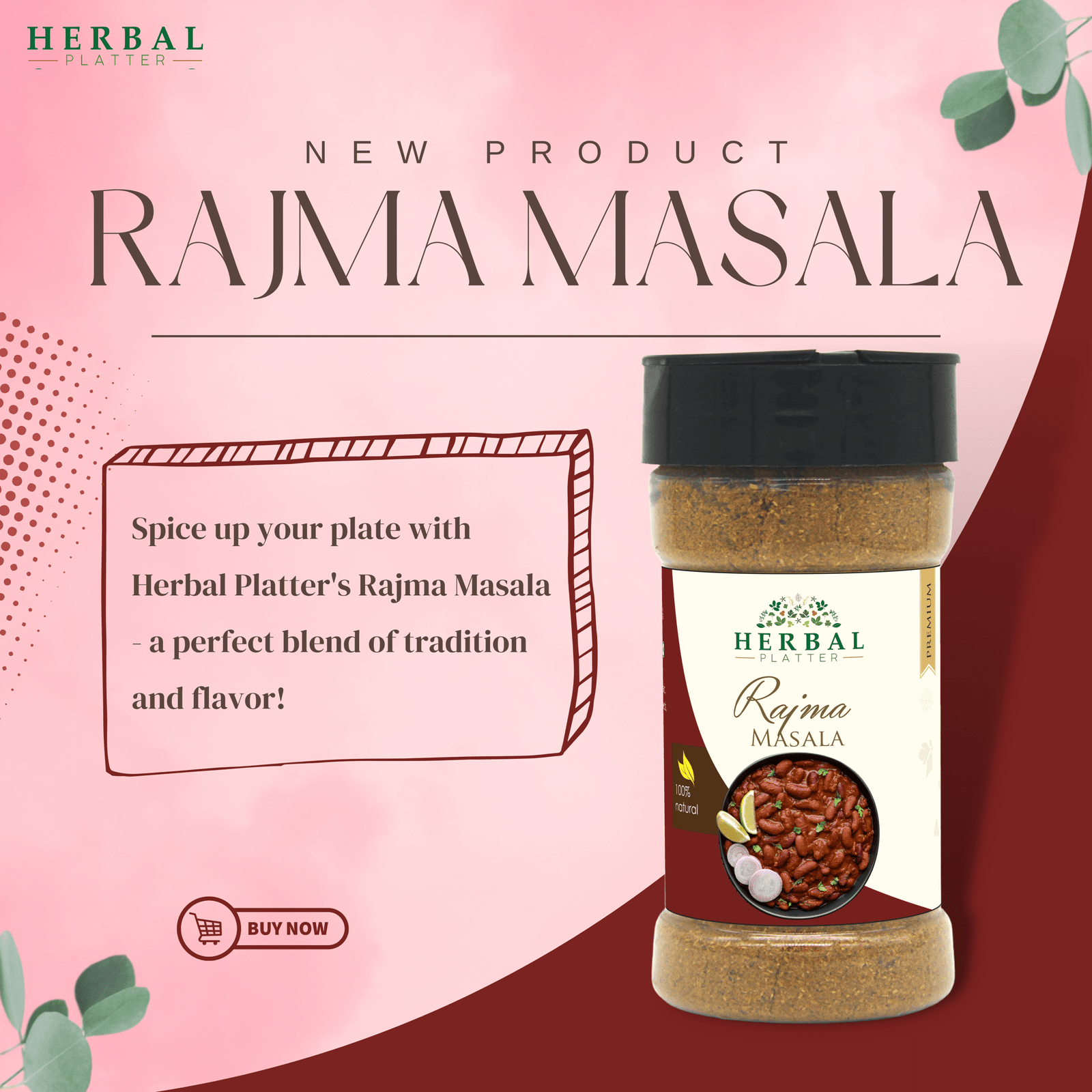 Rajma Masala 100 g |Ready tTo Use | Taste &amp; Aroma - No Added Colors, No Preservatives and No MSG