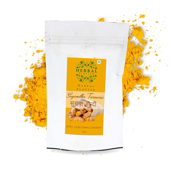 Premium Sugandha Turmeric Powder | 4.5%+ Curcumin Content| Pure Haldi Powder | Nagpur Origin| Lab Tested| High Oil Content| 200g Stand-up Pouch