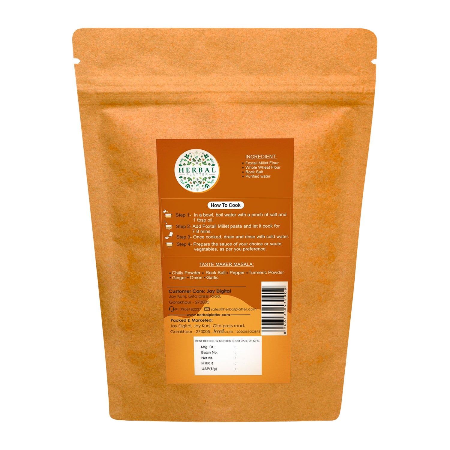 Foxtail Millet Pasta | Healthy Pasta, No Maida, No MSG Not Fried | 200g