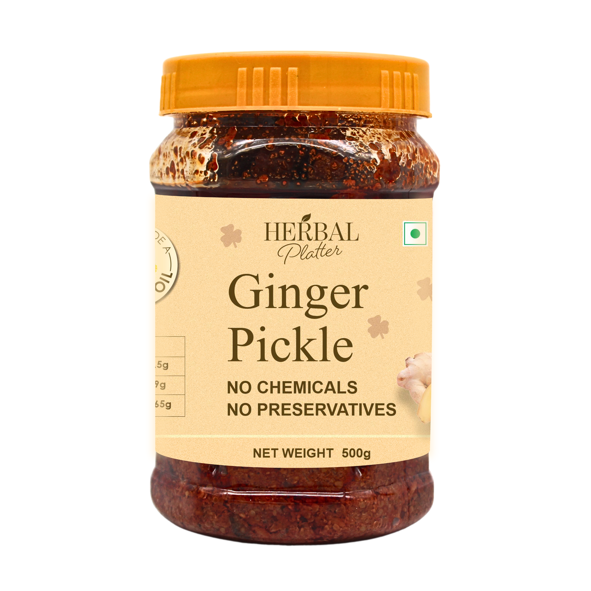 Rajasthani Ginger Pickle | Fresh Adrak Achar | No Added Chemical No Preservative | 500g Jar