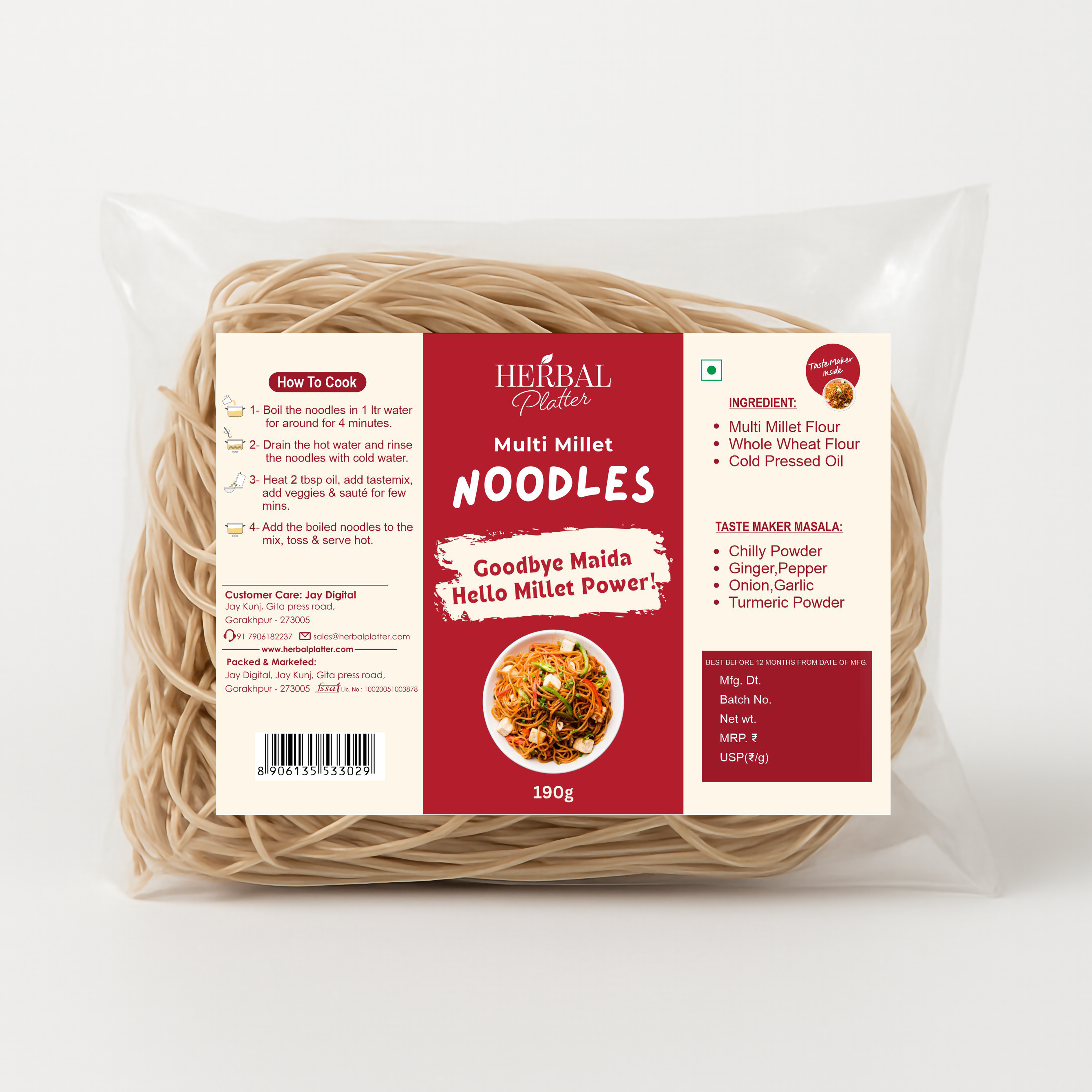 Multi Millet Noodles | Healthy Noodles, No Maida, No MSG Not Fried | 190