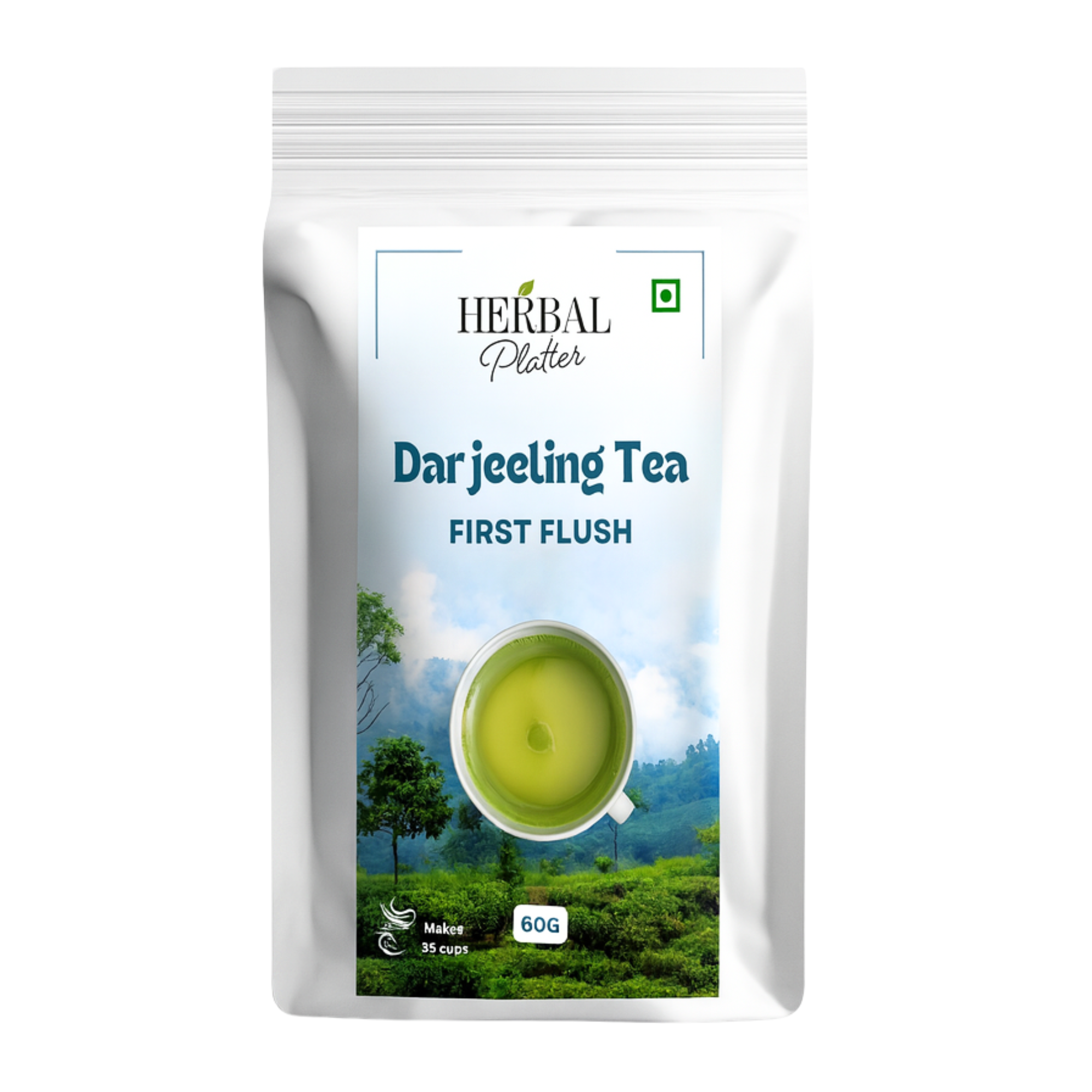 Premium Darjeeling Tea First Flush | 60gm in Standup Pouch | Long Leaf Tea |