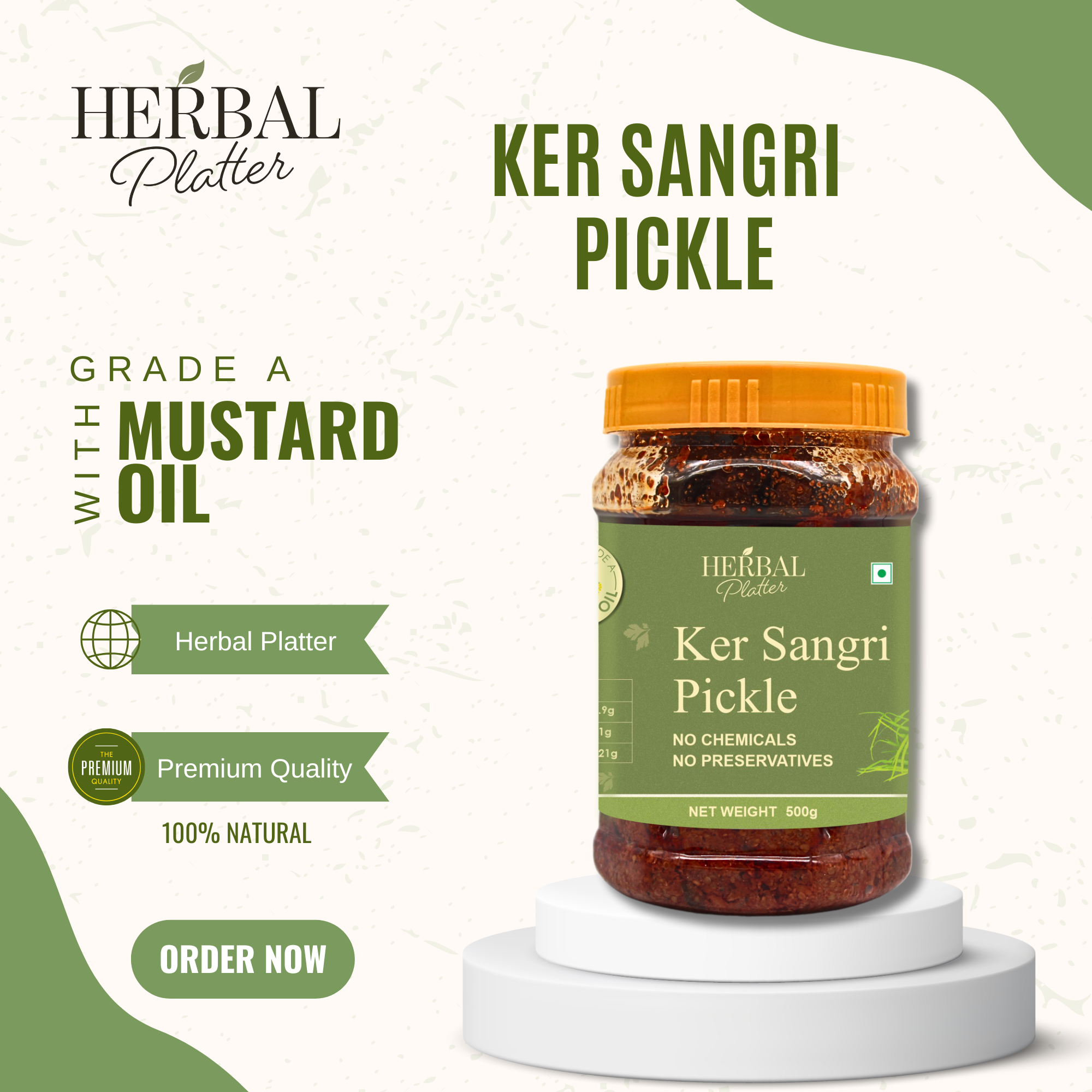 Rajasthani Ker Sangri Pickle | Made in Traditional Manner| No Added Chemical No Preservative | 500g Jar