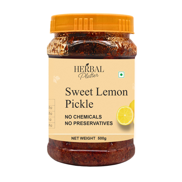 Rajasthani Lemon Pickle Sweet and Sour| Made in Traditional Manner| No Added Chemical No Preservative | 500g Jar