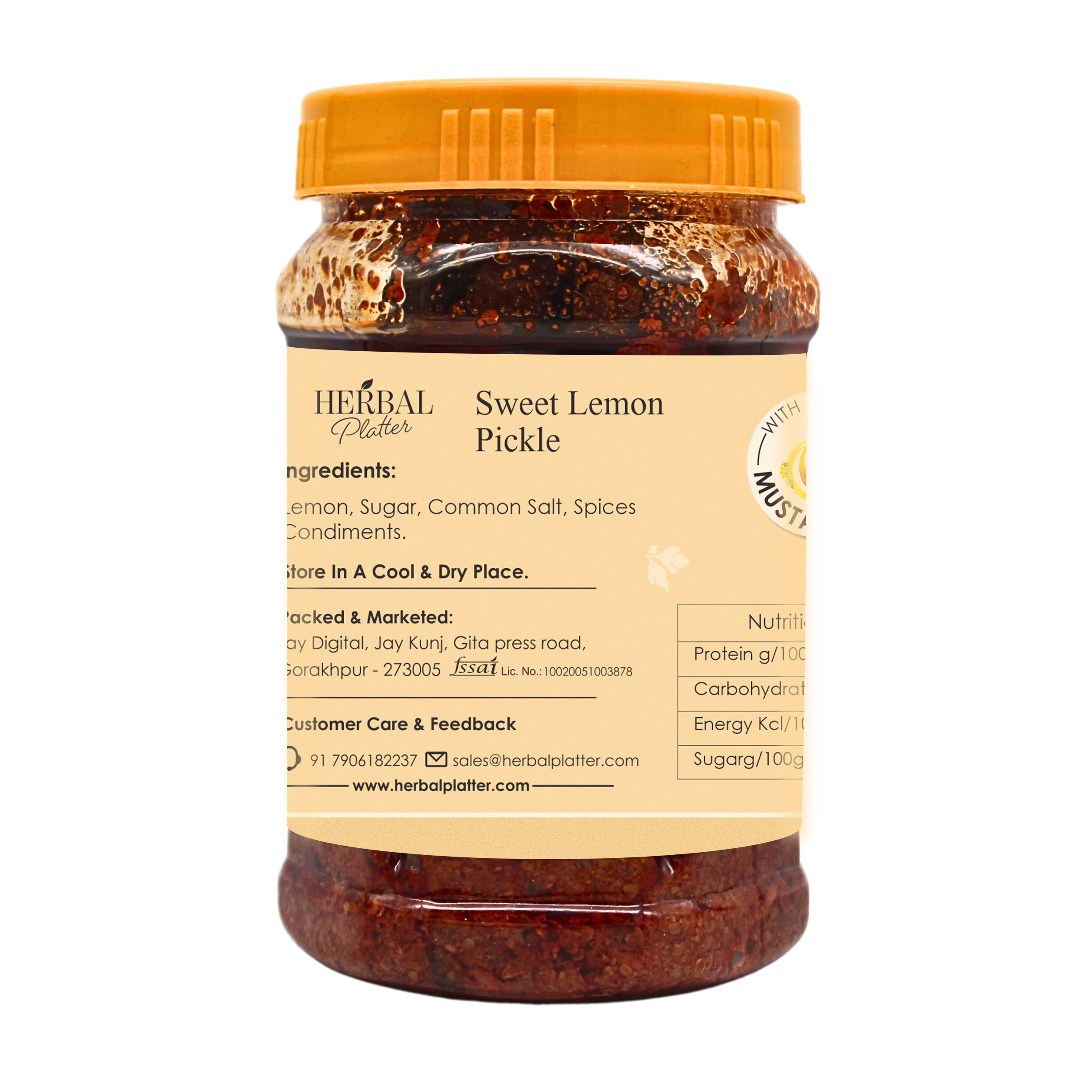 Rajasthani Sweet Lemon Pickle and Sour| Made in Traditional Manner| No Added Chemical No Preservative | 500g Jar