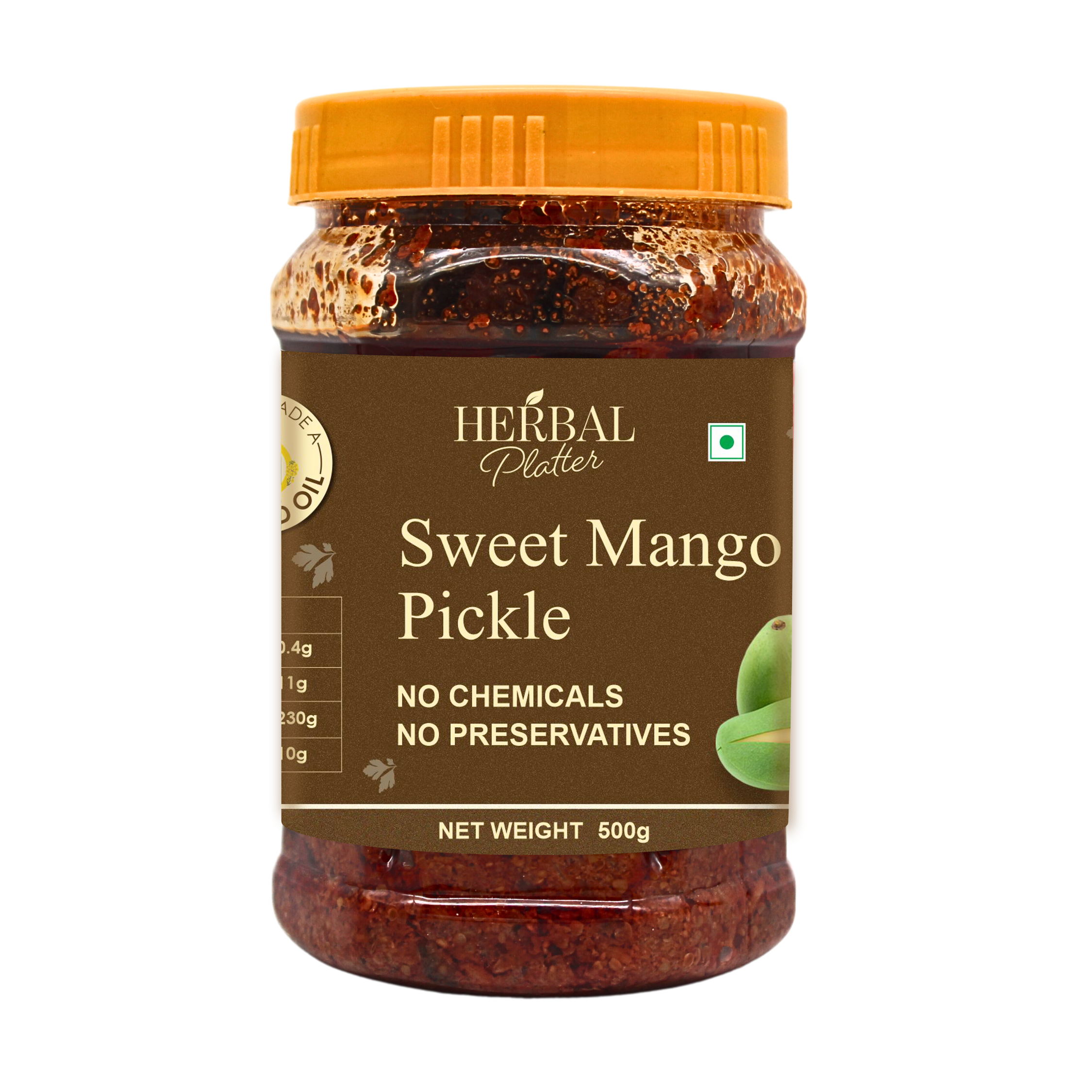 Rajasthani Sweet Mango Pickle | Made in Traditional Manner| No Added Chemical No Preservative | 500g Jar
