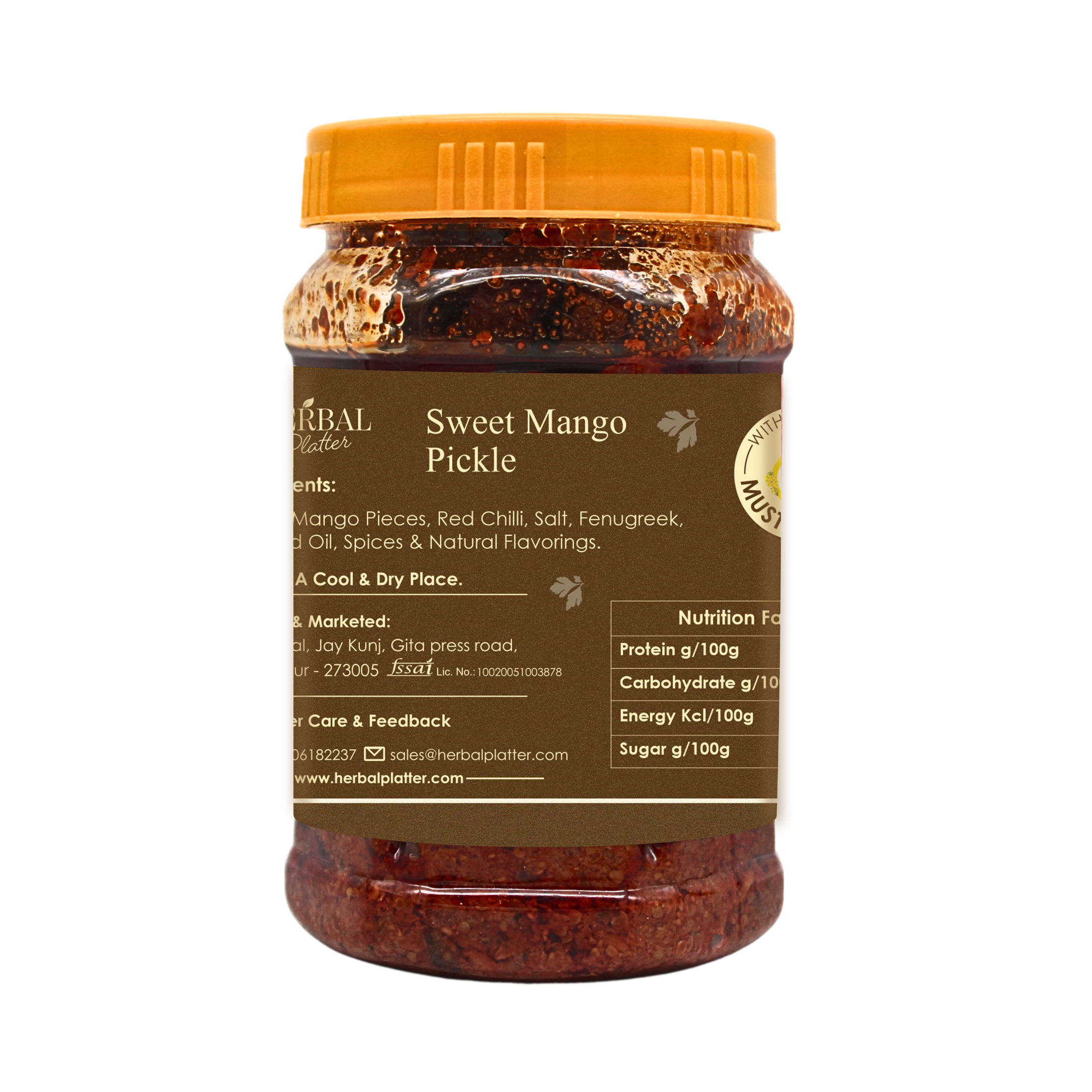 Rajasthani Sweet Mango Pickle | Made in Traditional Manner| No Added Chemical No Preservative | 500g Jar