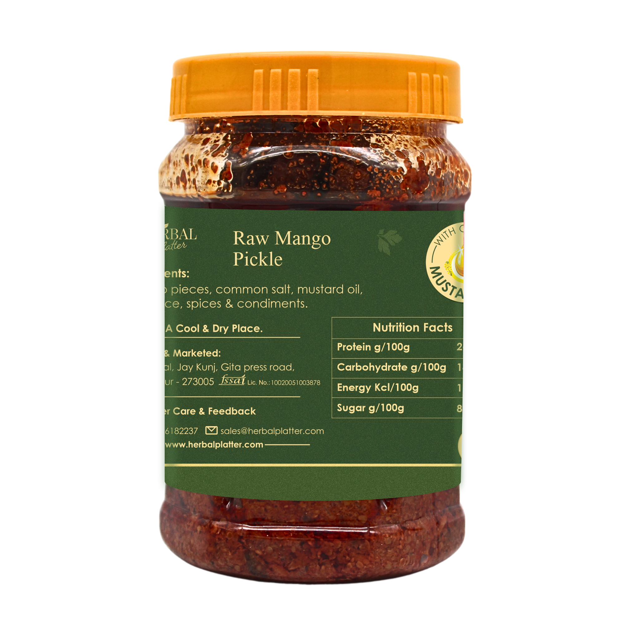 Raw Mango Pickle | Pure Mustard Oil|  No Added Chemical No Preservative | 500ml