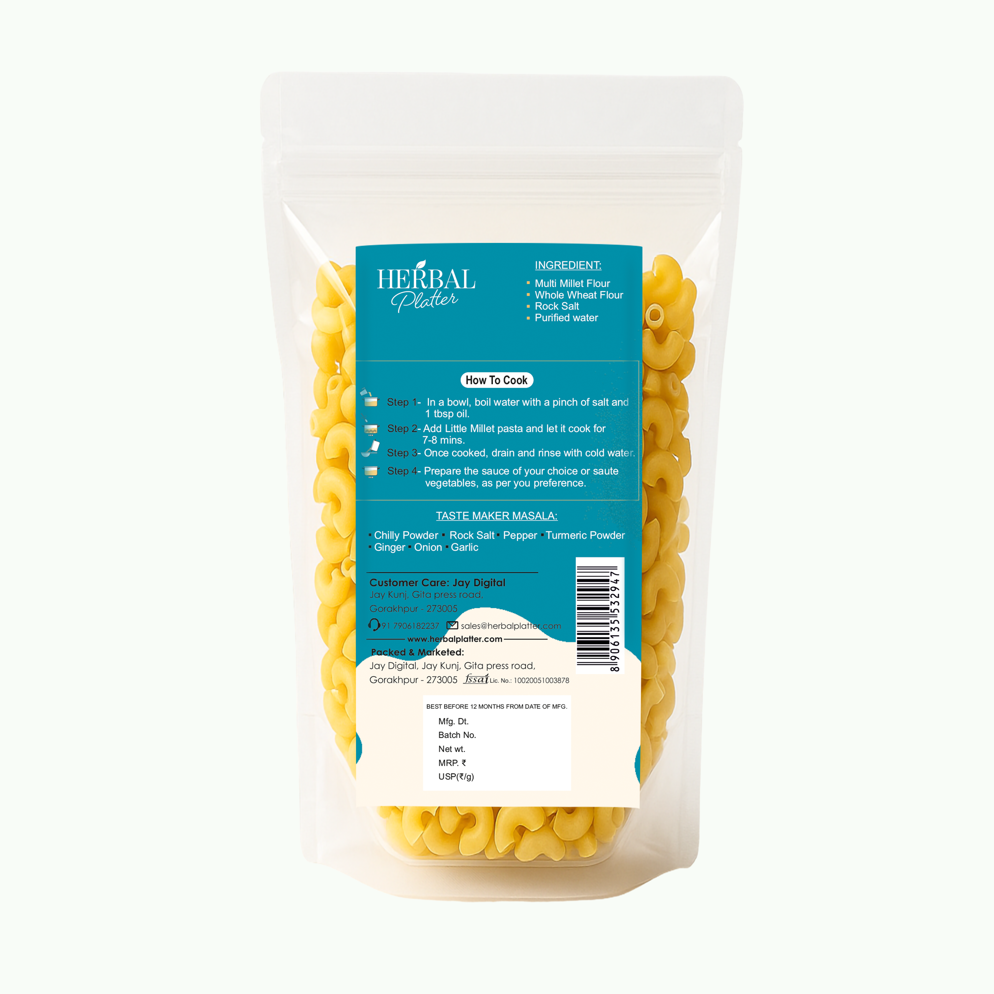Multi Millet Pasta | Healthy Pasta, No Maida, No MSG Not Fried 180g